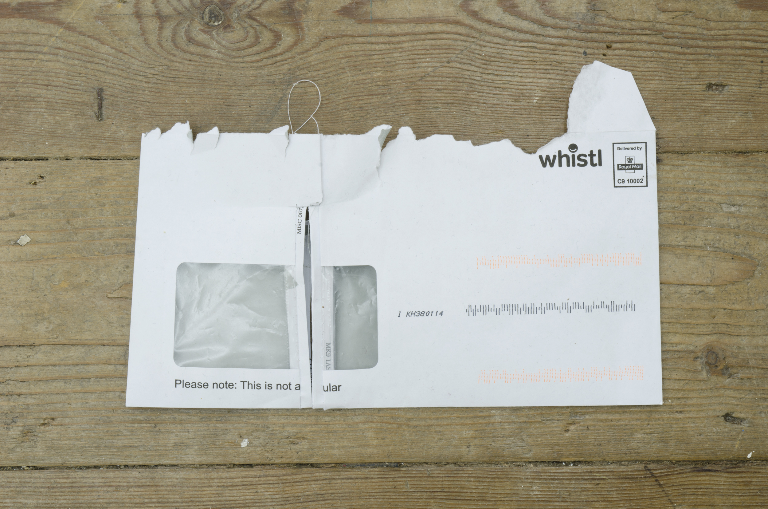 Welt (12)2017Found envelopes and thread.13 x 22 cm